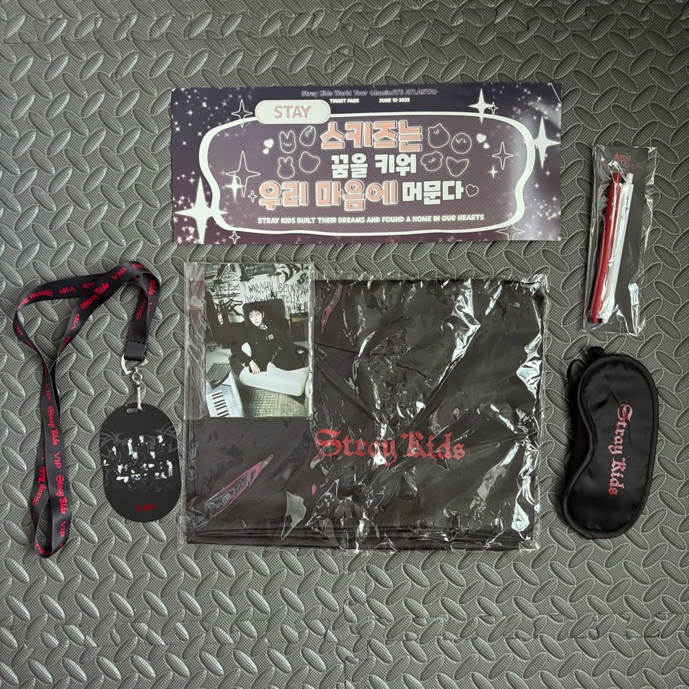 Stray Kids dominATE tour USA VIP merch FULL gift set + VIP lanyard + ATL banner